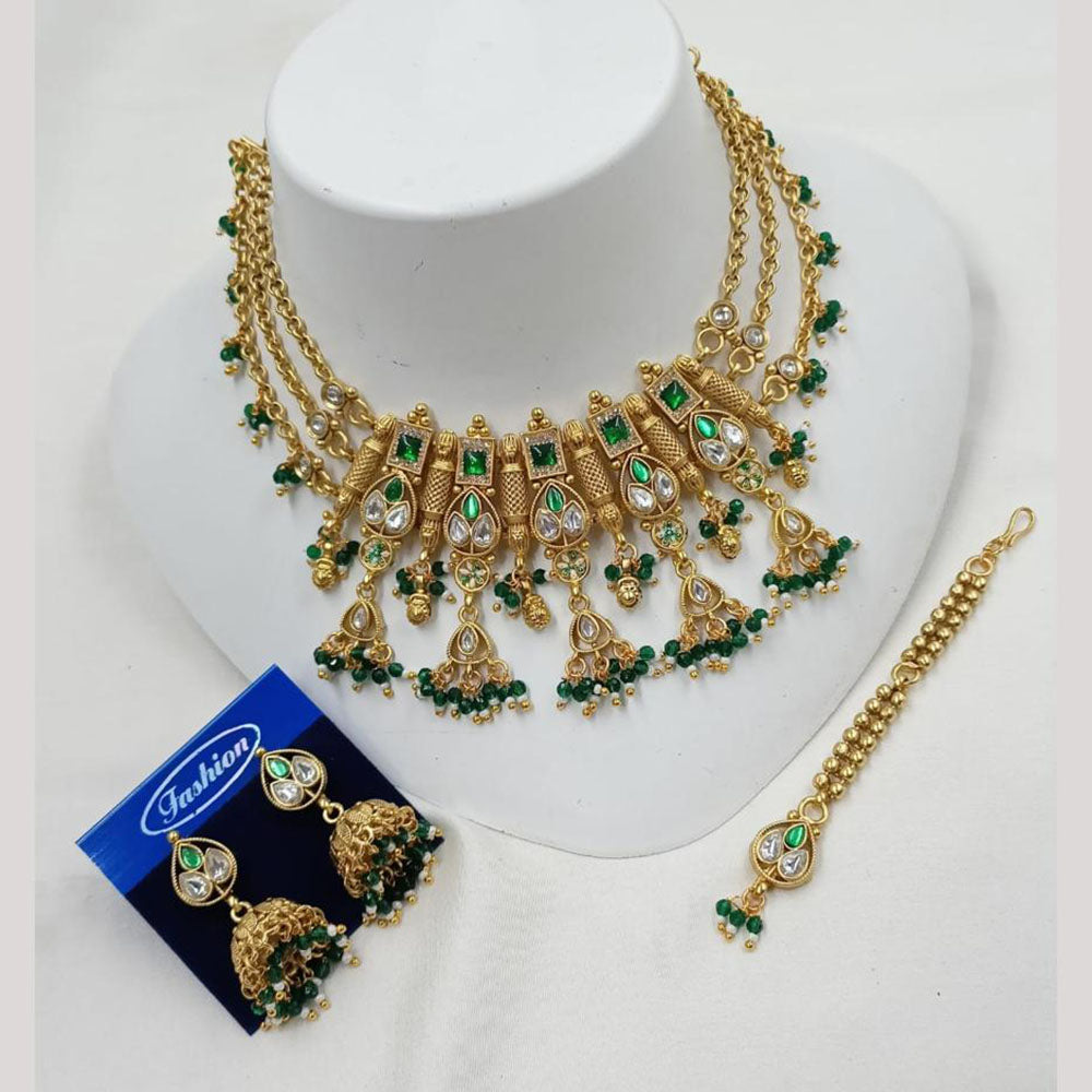 NAFJ Elegant Pota And Pearl Choker Necklace Set