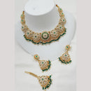 NAFJ Elegant Kundan And Pearl Meenakari Choker Necklace Set