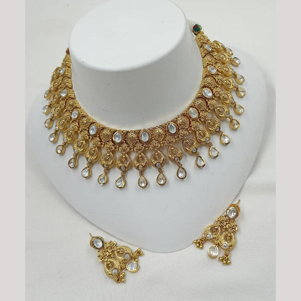 NAFJ Elegant Kundan Choker Necklace Set