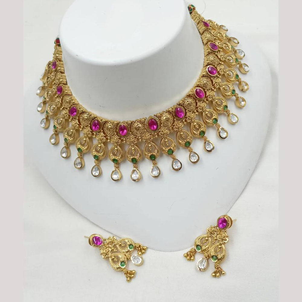 NAFJ Elegant Kundan Choker Necklace Set