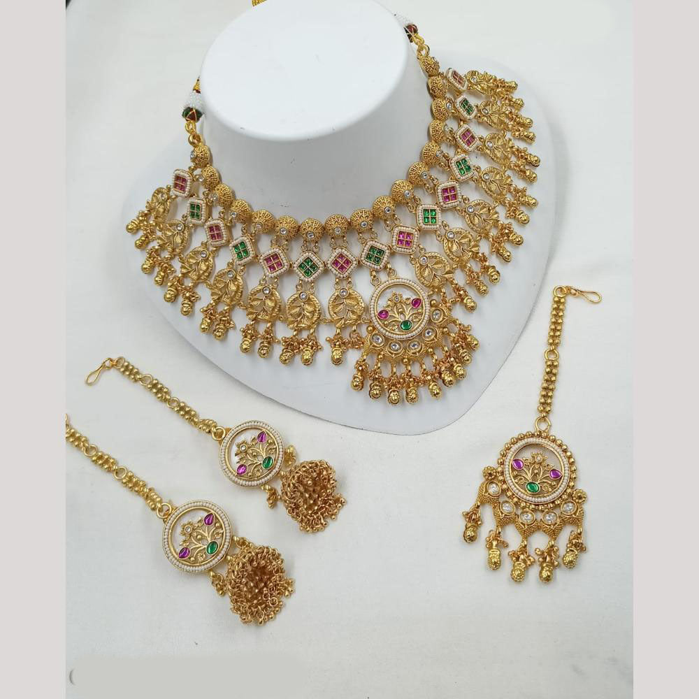 NAFJ Elegant Pota And Pearl Choker Necklace Set