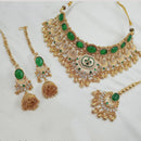 NAFJ Heavy Kundan And Pearl Meenakari Choker Necklace Set