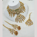 NAFJ Elegant Kundan And Pearl Meenakari Choker Necklace Set