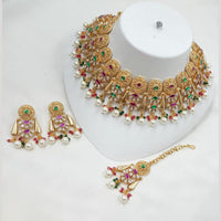 NAFJ Elegant Pota And Pearl Choker Necklace Set