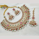 NAFJ Elegant Kundan And Pearl Meenakari Necklace Set