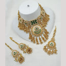 NAFJ Heavy Kundan And Pearl Meenakari Choker Necklace Set