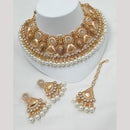 NAFJ Heavy Kundan And Pearl Meenakari Choker Necklace Set