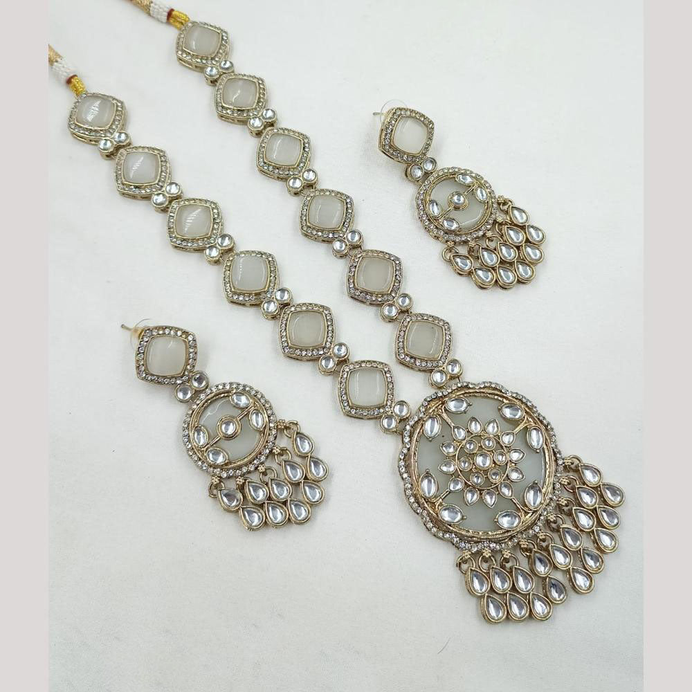 NAFJ Heritage Style Kundan And Austrian Stone Ethnic Necklace Set