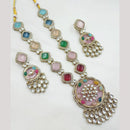 NAFJ Heritage Style Kundan And Austrian Stone Ethnic Necklace Set