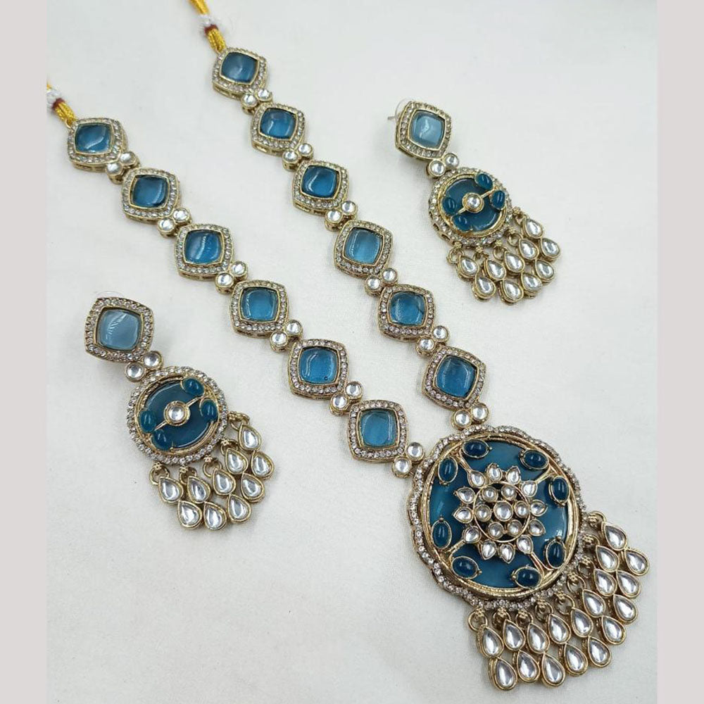NAFJ Heritage Style Kundan And Austrian Stone Ethnic Necklace Set