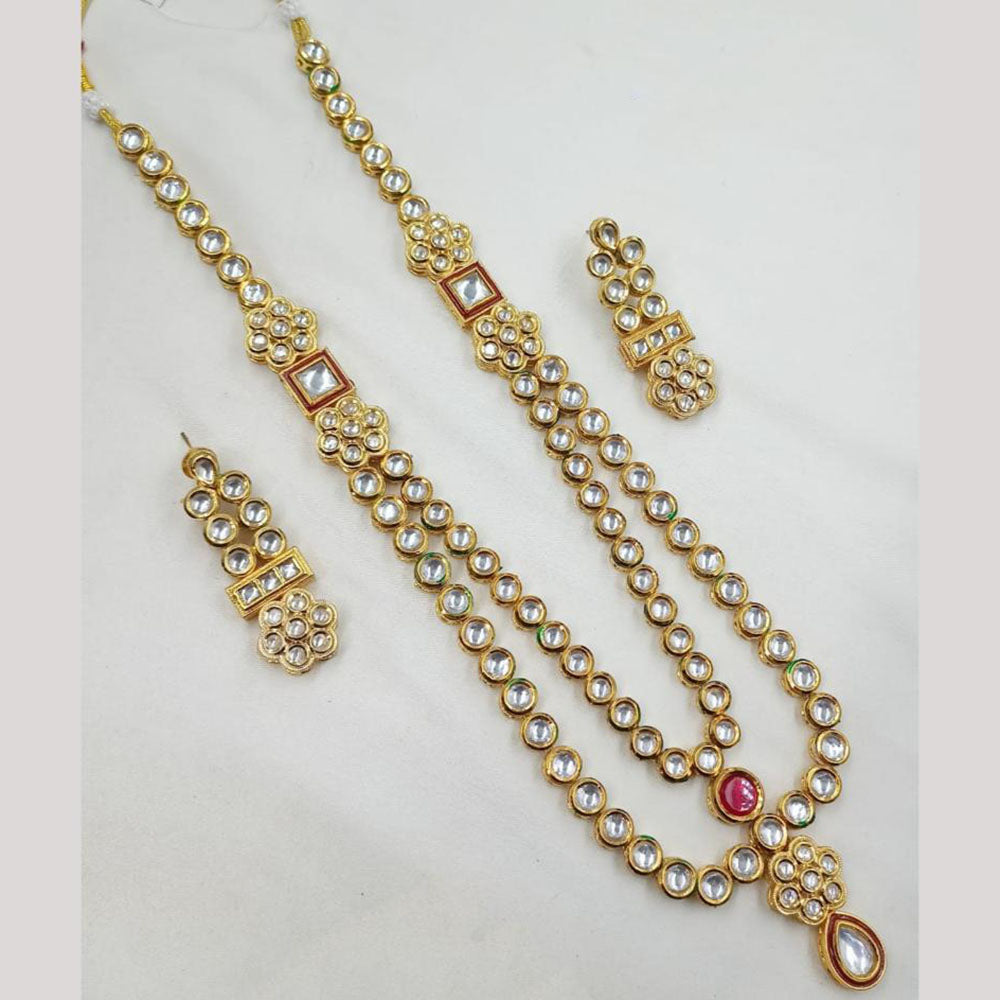 NAFJ Heritage Style Kundan Long Necklace Set