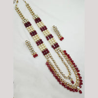 NAFJ Heritage Style Kundan And Beads Long Necklace Set