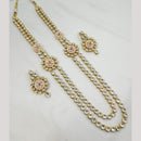 NAFJ Heritage Style Kundan And Pearl Long Necklace Set