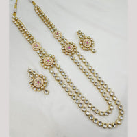 NAFJ Heritage Style Kundan And Pearl Long Necklace Set