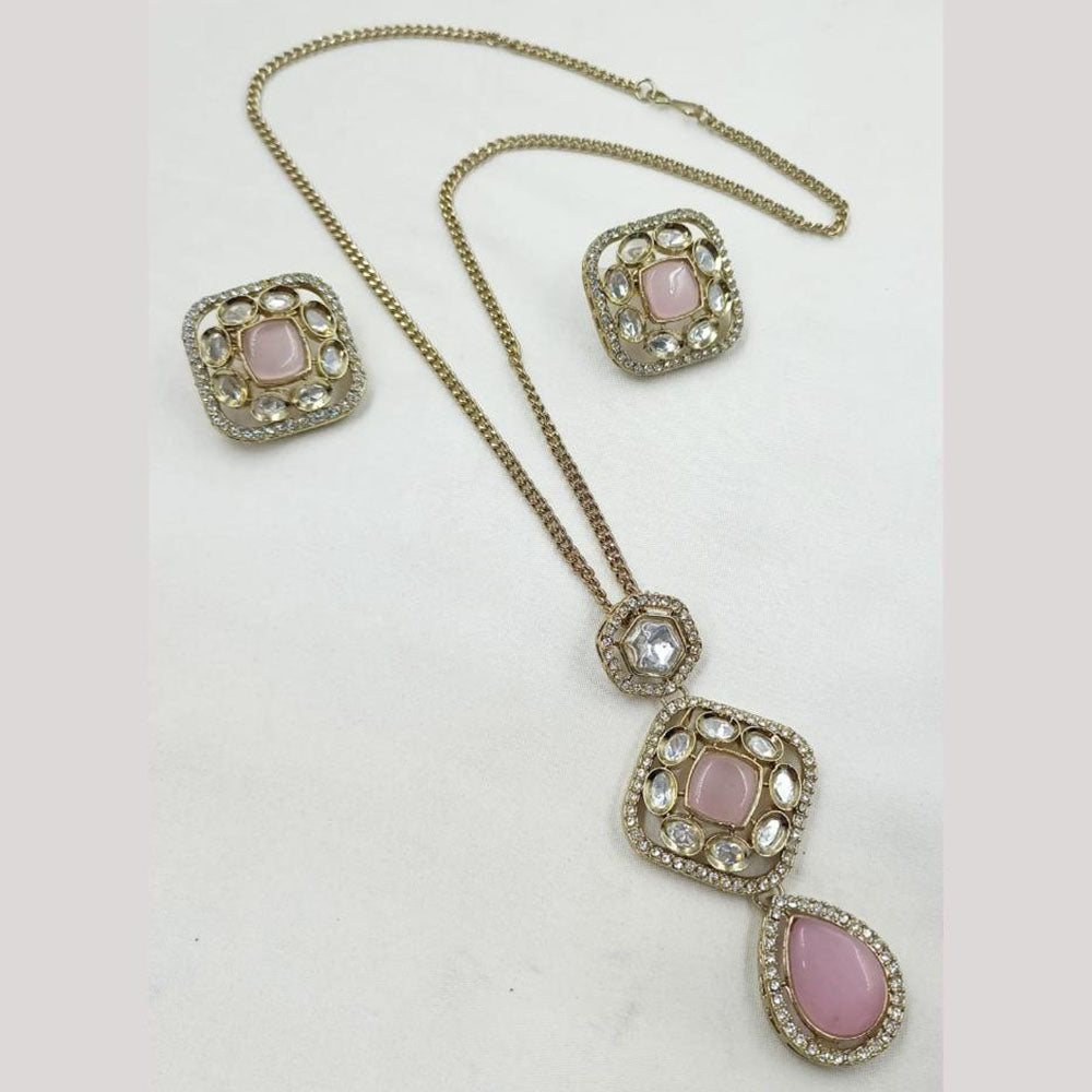 NAFJ Elegant Polki Kundan Stone Designer Pendant Set