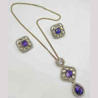 NAFJ Elegant Polki Kundan Stone Designer Pendant Set