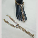 NAFJ Anklet Kundan Stone And Pearl Anklet \ Payal Beauty for Your Feet