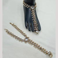 NAFJ Anklet Kundan Stone And Pearl Anklet \ Payal Beauty for Your Feet