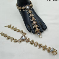 NAFJ Anklet Kundan Stone And Pearl Anklet \ Payal Beauty for Your Feet