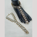 NAFJ Anklet Kundan Stone And Pearl Anklet \ Payal Beauty for Your Feet