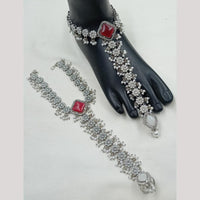 NAFJ Anklet Kundan Stone And Pearl Anklet \ Payal Beauty for Your Feet