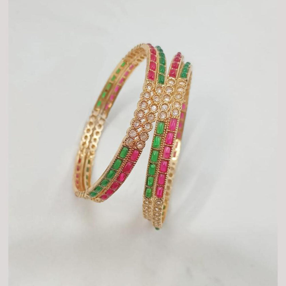 NAFJ Classic Pota Stone And Austrian Bangles Set