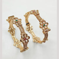 NAFJ Classic Pota Stone Openable Bangles Set
