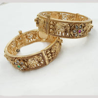 NAFJ Classic Pota Stone Openable Bangles Set