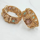 NAFJ Royal Pota And Austrian Stone Openable Bangles Set 
