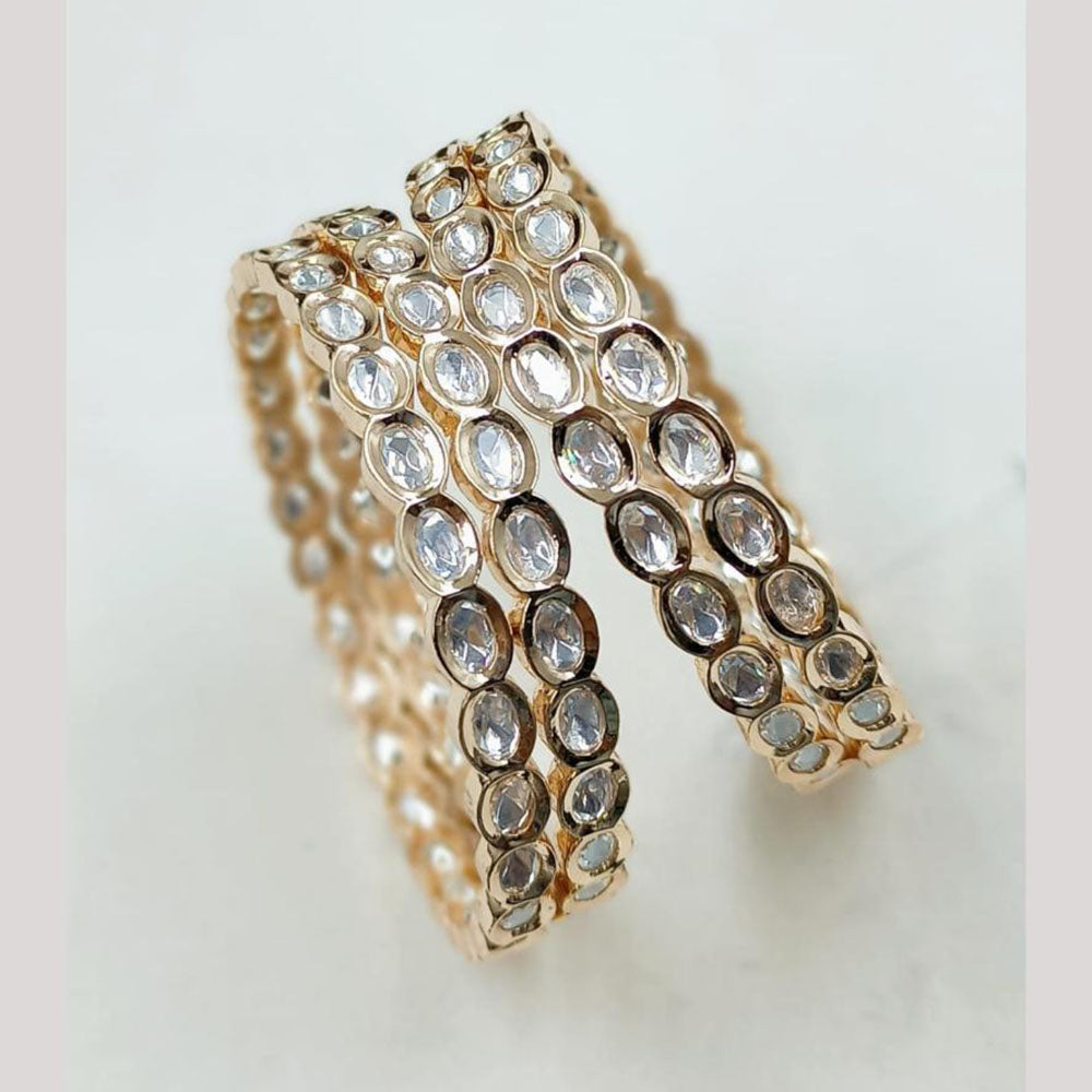 NAFJ Designer Polki Kundan Stone Bangles Set