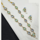 NAFJ Classic Crystal Stone And Beads Long Necklace Set