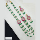 NAFJ Heritage Heavy Polki Kundan And Pearl Multi Layer Long Necklace Set