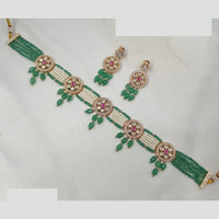 NAFJ Heritage Heavy Polki Kundan And Pearl Choker Necklace Set