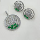 NAFJ Exclusive American Diamond Pendant Jewellery Set