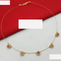 NAFJ Elegant Invisible String Necklace with Pearl And Austrian Stone For Party Wear