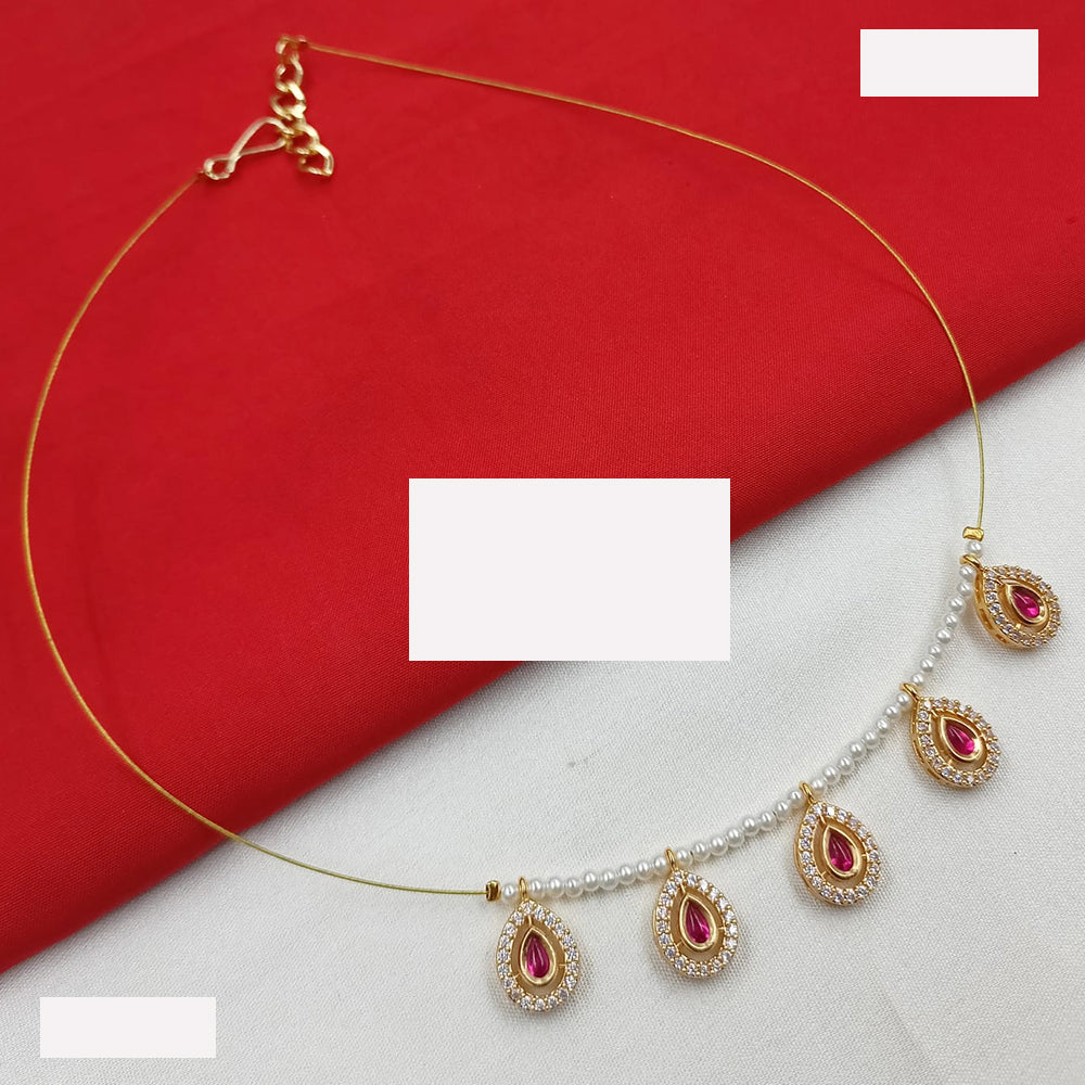 NAFJ  Fancy Incisible Kundan And Pearl Necklace Set For All Functions