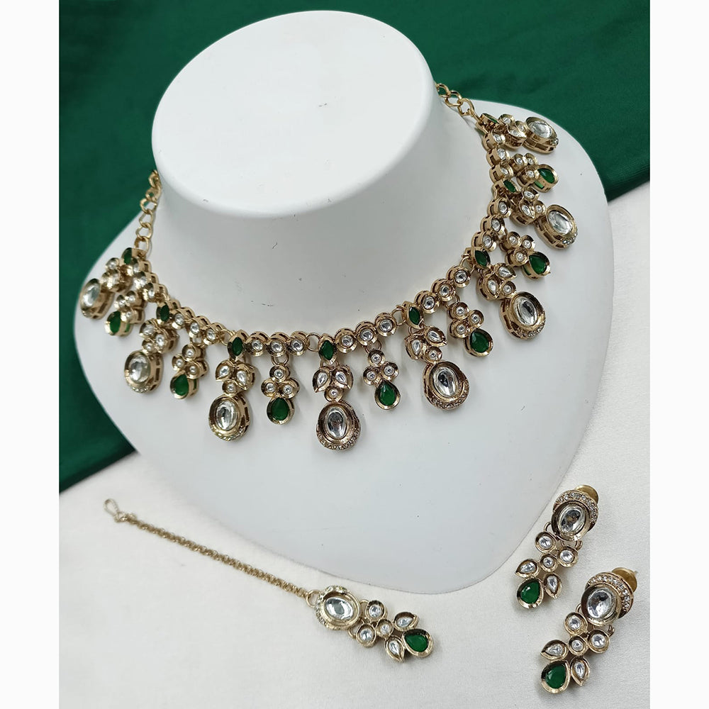 NAFJ Traditional Beautiful Kundan Stone Necklace Set For All Occassions