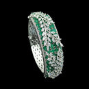 NAFJ Fashionable Rhodium Plated American Diamond Delicate Openable Bracelet