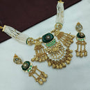 NAFJ Designer Pota Stone With Pearl Necklace Set
