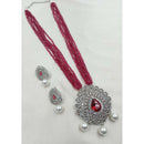 NAFJ Sparkling American Daimonds For Modern Elegance Long Necklace Set