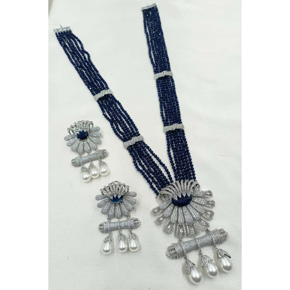 NAFJ Sparkling American Daimonds For Modern Elegance Long Necklace Set