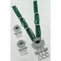 NAFJ Sparkling American Daimonds For Modern Elegance Long Necklace Set