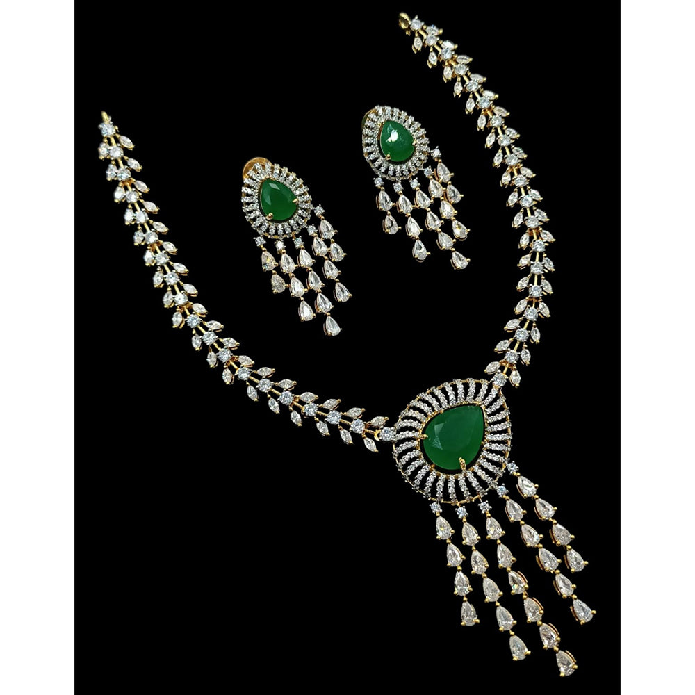 NAFJ Luxurious American Diamond Necklace Set