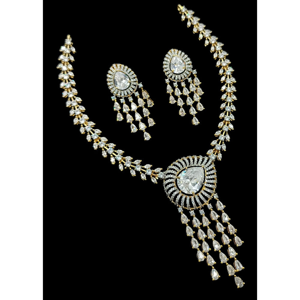 NAFJ Luxurious American Diamond Necklace Set