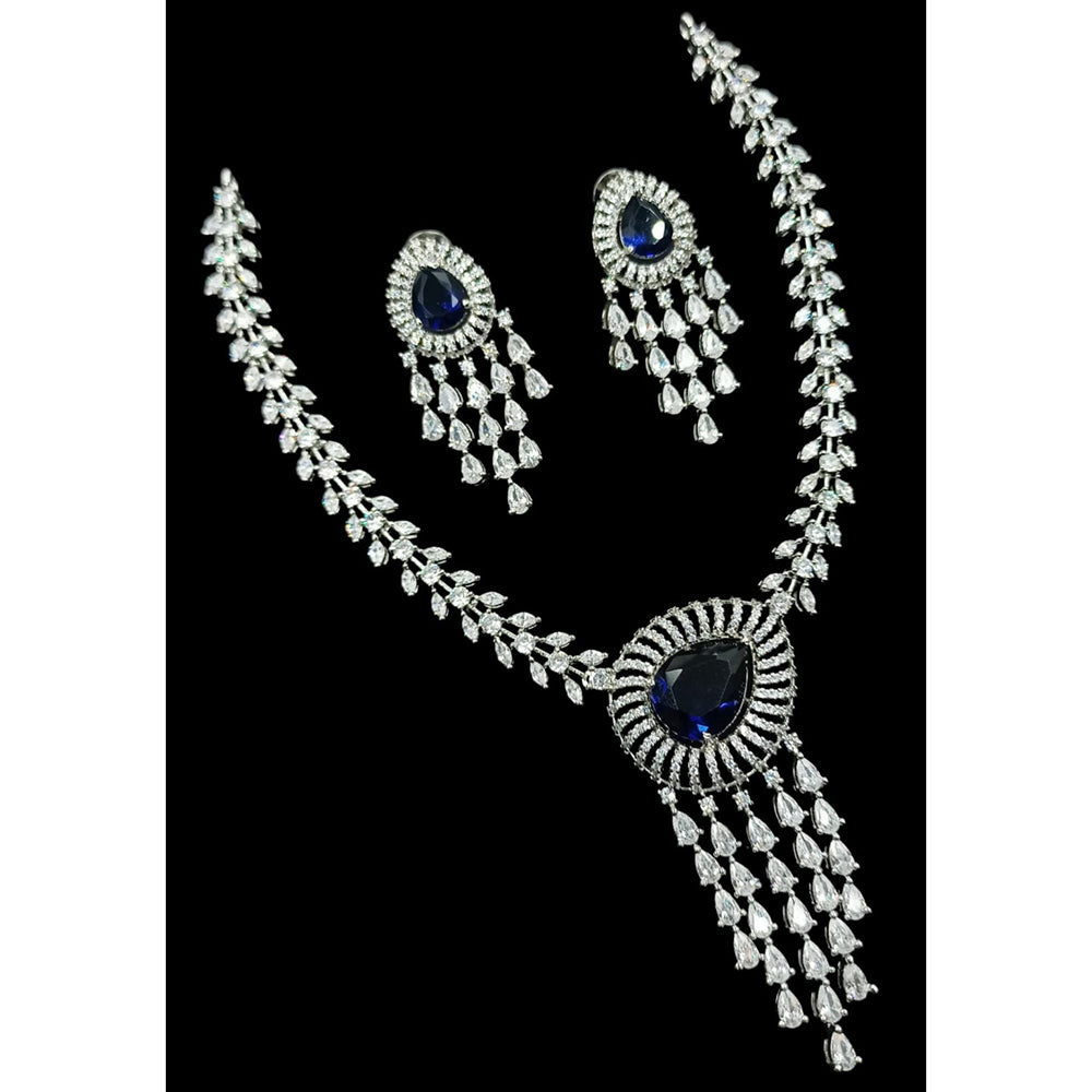 NAFJ Luxurious American Diamond Necklace Set