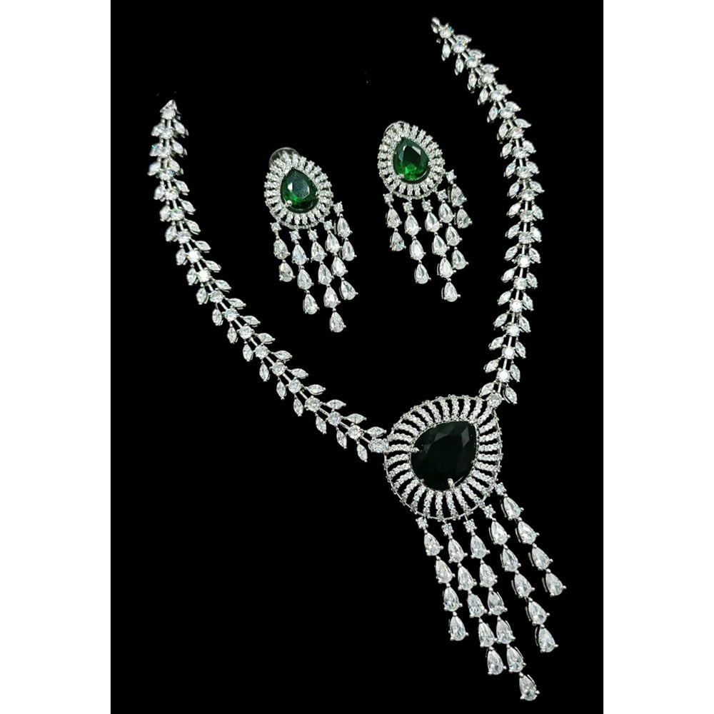NAFJ Luxurious American Diamond Necklace Set