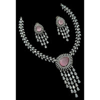 NAFJ Luxurious American Diamond Necklace Set