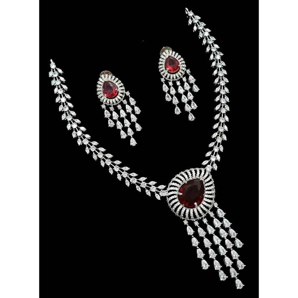 NAFJ Luxurious American Diamond Necklace Set