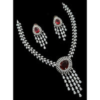 NAFJ Luxurious American Diamond Necklace Set