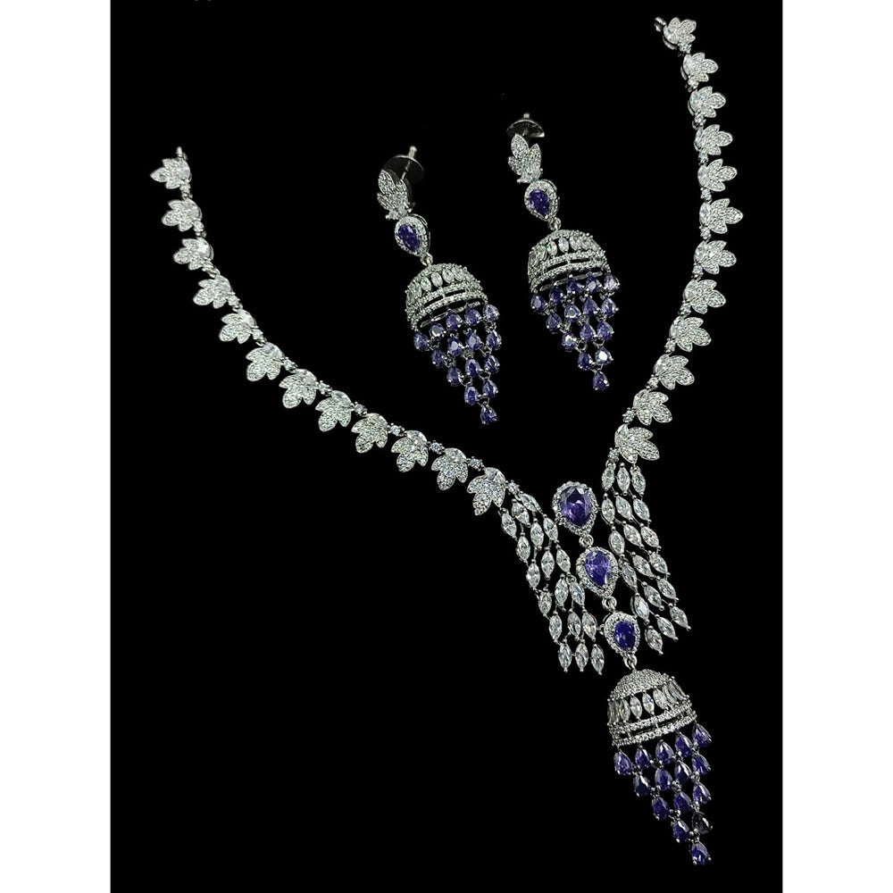NAFJ Luxurious American Diamond Necklace Set